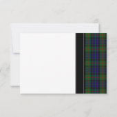 Carte de réponse de mariage avec tartan moderne Gu (Dos)
