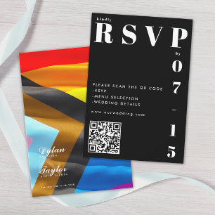 Carte de réponse de mariage avec typographie de dr