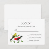 Carte de réponse de mariage avec une illustration  (Devant / Derrière)