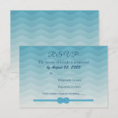 Carte de réponse de mariage avec vagues et nœud om (Devant / Derrière)