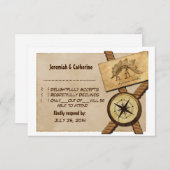 Carte de réponse de mariage aventure vintage v6 (Devant / Derrière)