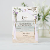 Carte de réponse de mariage Beach Arbor Lavande (Debout devant)