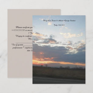 Carte de réponse de mariage Belle photo de coucher