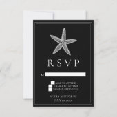 Carte de réponse de mariage Black Starfish (Devant)