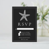 Carte de réponse de mariage Black Starfish (Debout devant)