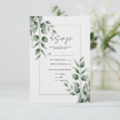Carte de réponse de mariage blanc moderne avec feu (Debout devant)