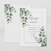 Carte de réponse de mariage blanc moderne avec feu (Devant / Derrière)
