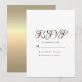 Carte de réponse de mariage blanche à typographie  (Devant / Derrière)