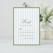 Carte de réponse de mariage bleu côtier avec rayur (Debout devant)