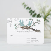 Carte de réponse de mariage bleu œuf de robin vint (Debout devant)