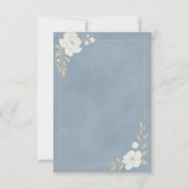 Carte de réponse de mariage bleu poussiéreux (Dos)