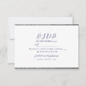 Carte de réponse de mariage bleu royal moderne min (Devant)
