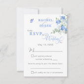 Carte de réponse de mariage Blue Bellflower (Devant)