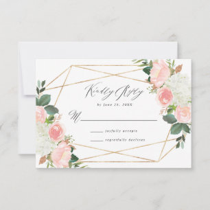 Carte de réponse de mariage Blush Spring Floral