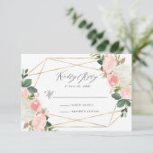 Carte de réponse de mariage Blush Spring Floral (Debout devant)