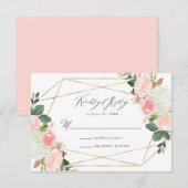 Carte de réponse de mariage Blush Spring Floral (Devant / Derrière)