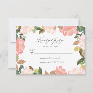 Carte de réponse de mariage Blush Spring Floral