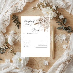 Carte de réponse de mariage bohème