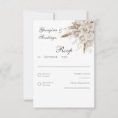 Carte de réponse de mariage bohème (Devant)