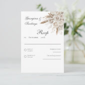 Carte de réponse de mariage bohème (Debout devant)