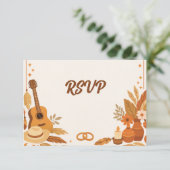 Carte de réponse de mariage bohème (Debout devant)