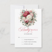Carte de réponse de mariage bohème avec accent or (Devant)
