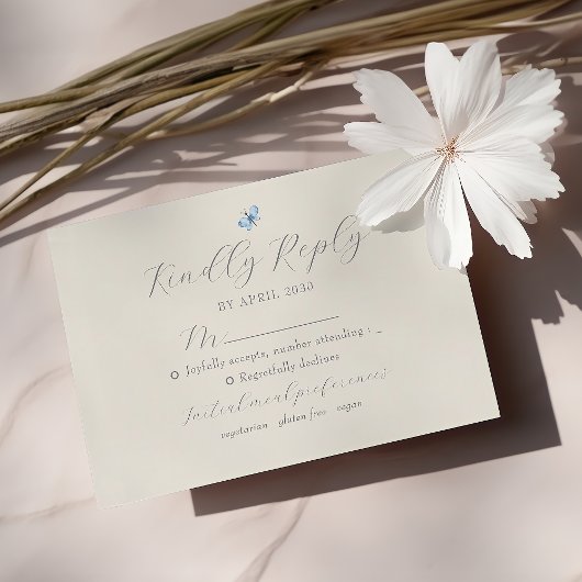 Carte de réponse de mariage bohème chic de printem