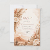 Carte de réponse de mariage bohème coucher de sole (Devant)