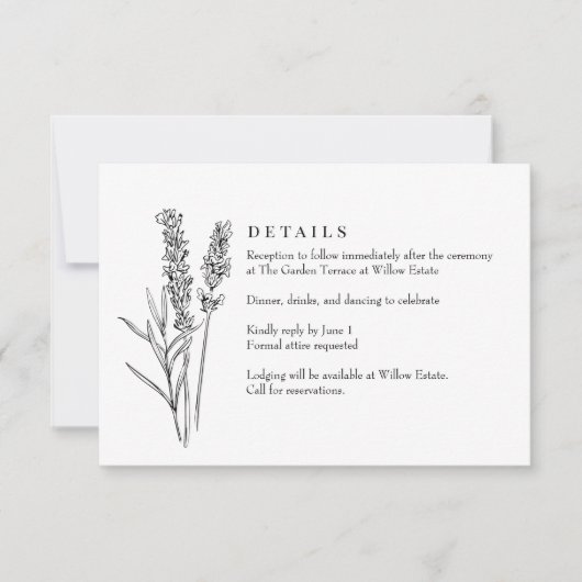 Carte de réponse de mariage bohème élégante aux fl (Devant)