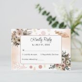 Carte de réponse de mariage Bohème Fleur de Romanc (Debout devant)