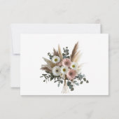 Carte de réponse de mariage Bohème Fleur de Romanc (Dos)