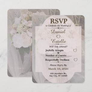 Carte de réponse de mariage bohème neutre modifiab