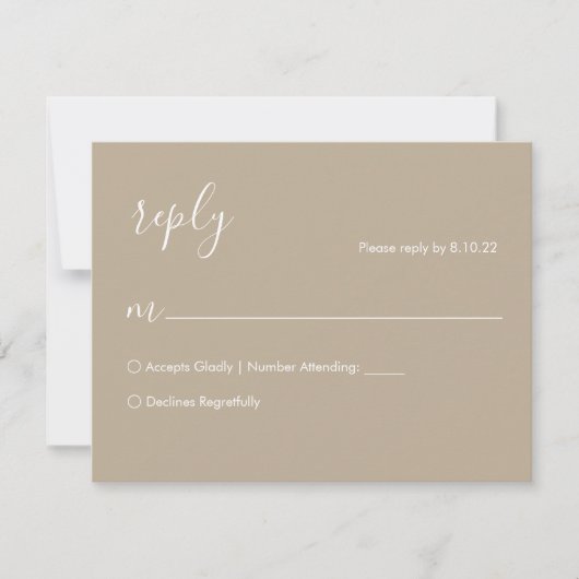 Carte de réponse de mariage boho (Devant)