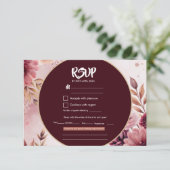 Carte de réponse de mariage Boho Dreams Floral Ele (Debout devant)
