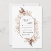 Carte de réponse de mariage Boho Fleurs d'automne (Devant)