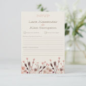 Carte de réponse de mariage Boho Wildflower (Debout devant)