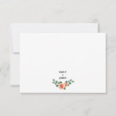 Carte de réponse de mariage bordeaux rose pêche (Dos)