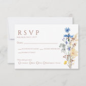 Carte de réponse de mariage botanique à fleurs sau (Devant)