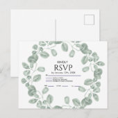 Carte de réponse de mariage botanique à la verdure (Devant / Derrière)