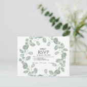 Carte de réponse de mariage botanique à la verdure (Debout devant)