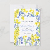 Carte de réponse de mariage botanique à l'aquarell (Devant)