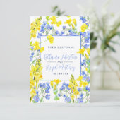 Carte de réponse de mariage botanique à l'aquarell (Debout devant)