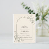 Carte de réponse de mariage botanique à l'olive (Debout devant)