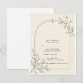 Carte de réponse de mariage botanique à l'olive (Devant / Derrière)
