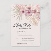 Carte de réponse de mariage botanique boho neutre  (Devant)