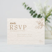 Carte de réponse de mariage botanique de luxe | Ma (Debout devant)
