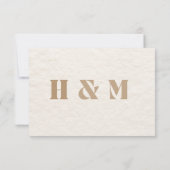 Carte de réponse de mariage botanique de luxe | Ma (Dos)