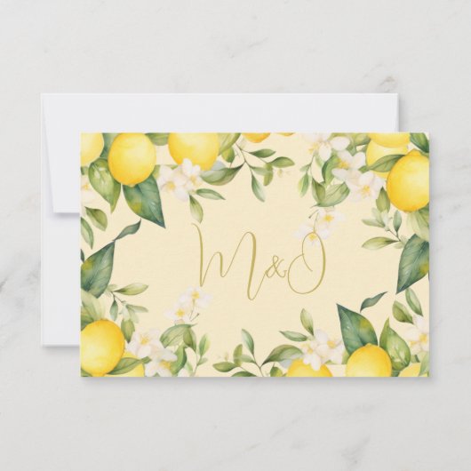 Carte de réponse de mariage botanique moderne au c (Dos)
