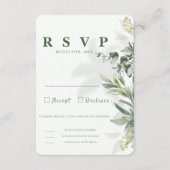 Carte de réponse de mariage botanique moderne orga (Devant)