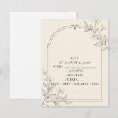 Carte de réponse de mariage botanique olive facile (Devant / Derrière)